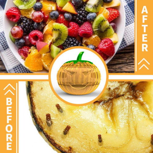 SJZ060 2 pièces/ensemble pièges à mouches des fruits en forme de citrouille piège à mouches des fruits piège à abeilles (jaune) SH601A1487-09