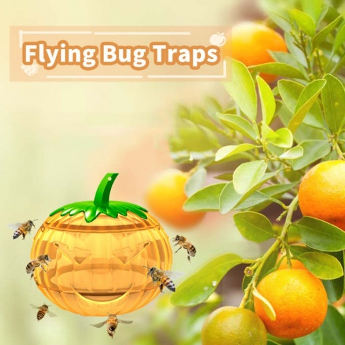 SJZ060 2 pièces/ensemble pièges à mouches des fruits en forme de citrouille piège à mouches des fruits piège à abeilles (orange) SH601B393-09