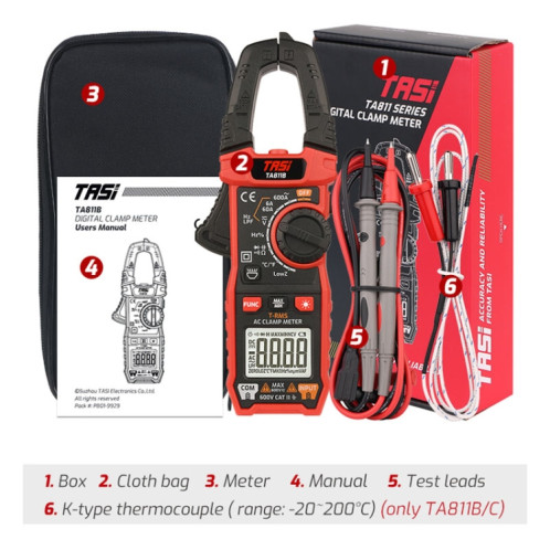 TASI TA811C Pince Ampèremètre Haute Précision AC DC Tension Ampèremètre ST86031429-010