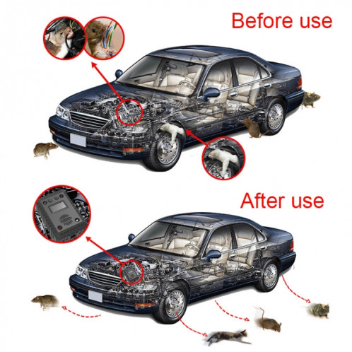 SJZ-021 Car Ultrasonic Rat Repeller Car Engine Mouse Repellent with Battery SH51021799-012