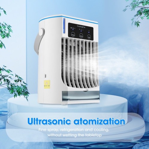 CF008 Mini refroidisseur d'air de pulvérisation d'humidification domestique ventilateur de climatiseur portable enfichable USB (blanc) SH201A1281-017