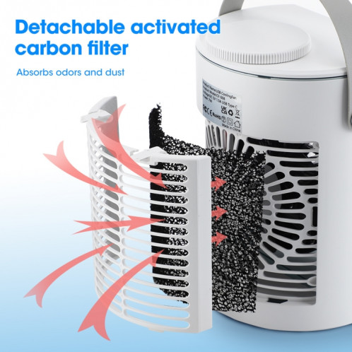CF008 Mini refroidisseur d'air de pulvérisation d'humidification domestique ventilateur de climatiseur portable enfichable USB (blanc) SH201A1281-017