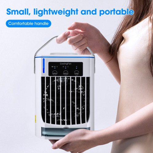 CF008 Mini refroidisseur d'air de pulvérisation d'humidification domestique ventilateur de climatiseur portable enfichable USB (blanc) SH201A1281-017