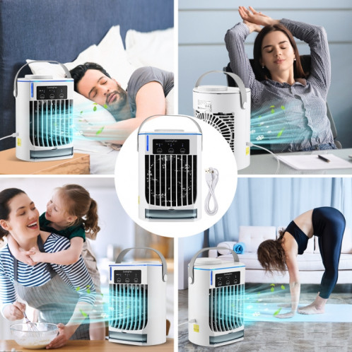 CF008 Mini refroidisseur d'air de pulvérisation d'humidification domestique ventilateur de climatiseur portable enfichable USB (blanc) SH201A1281-017