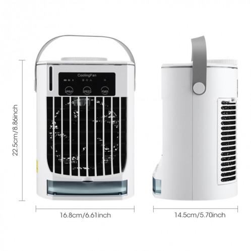 CF008 Mini refroidisseur d'air de pulvérisation d'humidification domestique ventilateur de climatiseur portable enfichable USB (blanc) SH201A1281-017