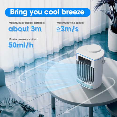 CF008 Mini refroidisseur d'air de pulvérisation d'humidification domestique ventilateur de climatiseur portable enfichable USB (blanc) SH201A1281-017