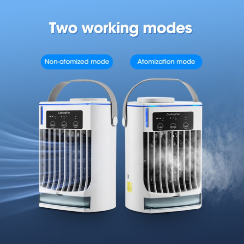 CF008 Mini refroidisseur d'air de pulvérisation d'humidification domestique ventilateur de climatiseur portable enfichable USB (blanc) SH201A1281-017
