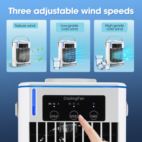 CF008 Mini refroidisseur d'air de pulvérisation d'humidification domestique ventilateur de climatiseur portable enfichable USB (blanc) SH201A1281-017