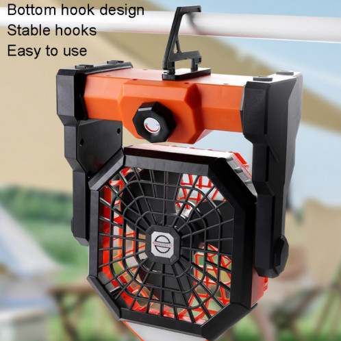 Grand ventilateur d'éclairage de camping portable à vitesse infiniment variable pour l'extérieur (noir vert) SH901B508-013