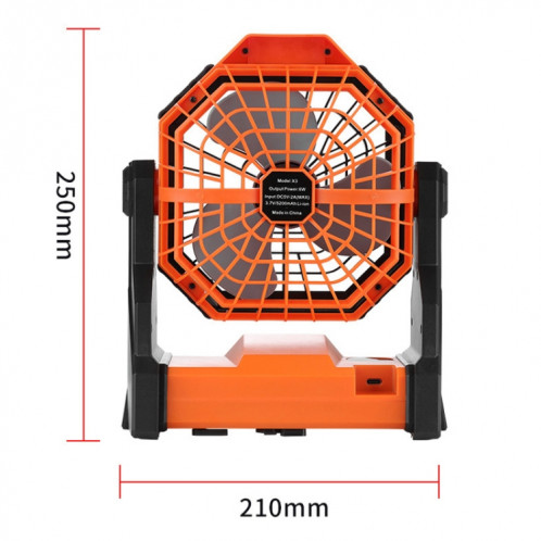 Grand ventilateur d'éclairage de camping portable à vitesse infiniment variable pour l'extérieur (noir vert) SH901B508-013