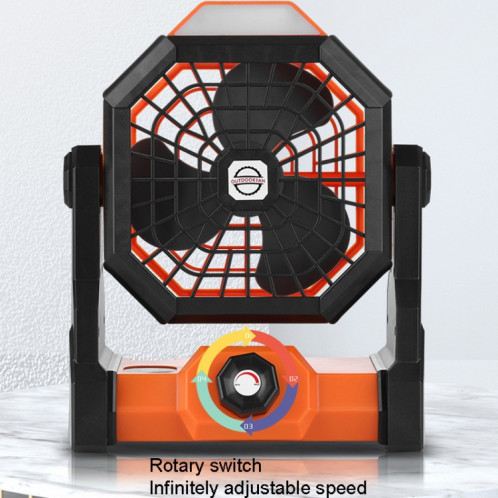 Grand ventilateur d'éclairage de camping portable à vitesse infiniment variable pour l'extérieur (noir vert) SH901B508-013