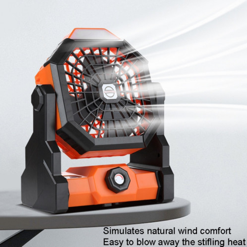 Grand ventilateur d'éclairage de camping portable à vitesse infiniment variable pour l'extérieur (noir vert) SH901B508-013