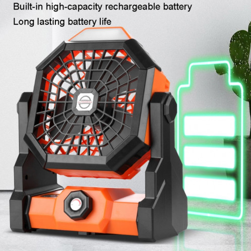 Grand ventilateur d'éclairage de camping portable à vitesse infiniment variable pour l'extérieur (noir vert) SH901B508-013
