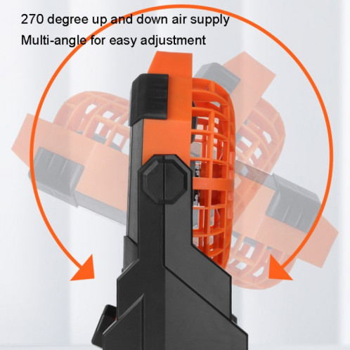 Grand ventilateur d'éclairage de camping portable à vitesse infiniment variable pour l'extérieur (noir orange) SH901A1731-013