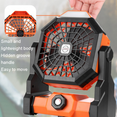 Grand ventilateur d'éclairage de camping portable à vitesse infiniment variable pour l'extérieur (noir vert) SH901B508-013