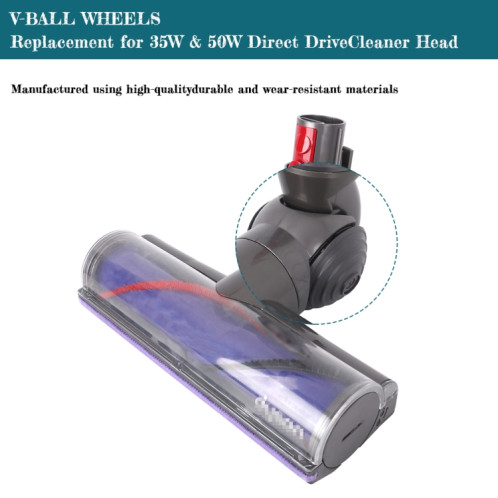 Pour Dyson V6 V7 V8 V10 V11 V12 Aspirateur V-Ball Roues de tête de nettoyage à entraînement direct SH69511277-07