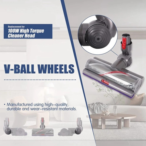 Pour aspirateur Dyson V10 / V11 100W tête d'aspiration à couple élevé roues V-Ball SH69601216-06