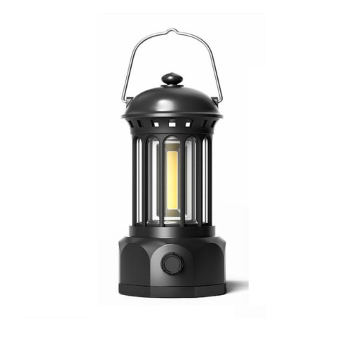 Rechargeable COB Portable Outdoor Camping Lamp Atmosphere Tent Lamp Retro Lamp, Taille: Large Black SH6416560-08