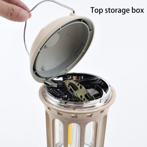 Rechargeable COB Portable Outdoor Camping Lamp Atmosphere Tent Lamp Retro Lamp, Taille: Large Green SH6419318-08