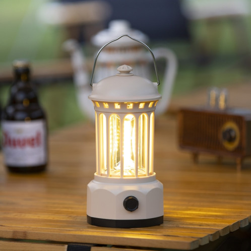Rechargeable COB Portable Outdoor Camping Lamp Atmosphere Tent Lamp Retro Lamp, Taille: Large Black SH6416560-08