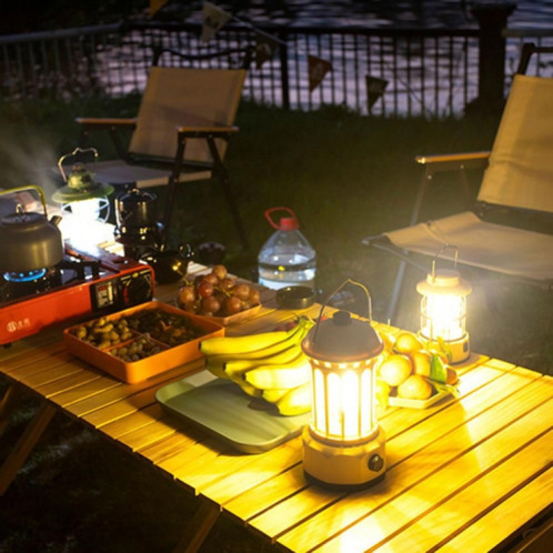 Rechargeable COB Portable Outdoor Camping Lamp Atmosphere Tent Lamp Retro Lamp, Taille: Large Black SH6416560-08