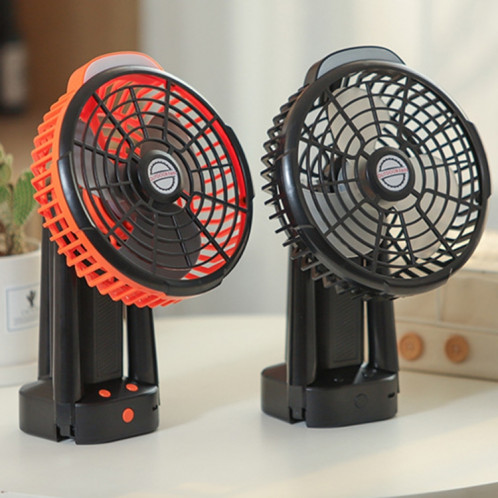 Camping en plein air Ventilateur de charge USB Ventilateur à tête pivotante avec trépied LED (Noir) SH001B139-011