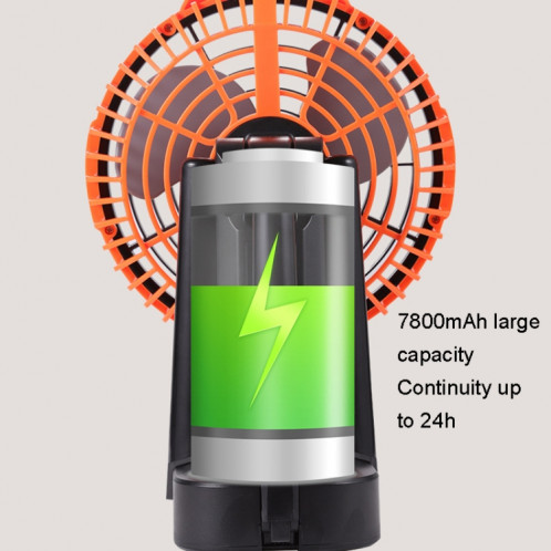 Camping en plein air Ventilateur de charge USB Ventilateur à tête pivotante avec trépied LED (Noir) SH001B139-011