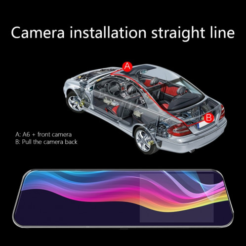 Anytek A6 5 pouces HD double objectif d'enregistrement enregistreur de conduite voiture rétroviseur image voiture SA70201224-014