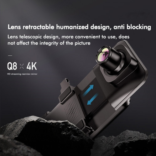 Anytek Q8 4K HD enregistreur de voiture grand écran Double enregistrement image de recul rétroviseur enregistreur de Vision nocturne SA702215-010