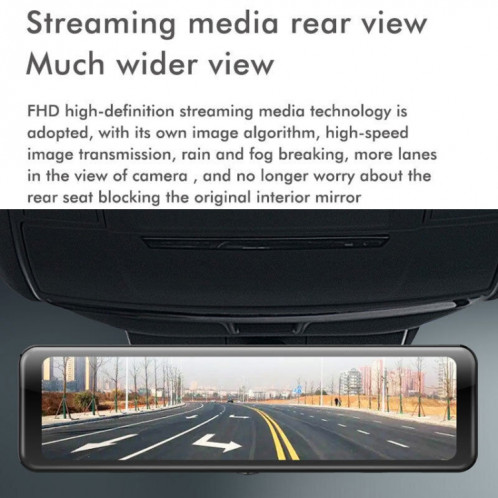 Anytek Q8 4K HD enregistreur de voiture grand écran Double enregistrement image de recul rétroviseur enregistreur de Vision nocturne SA702215-010