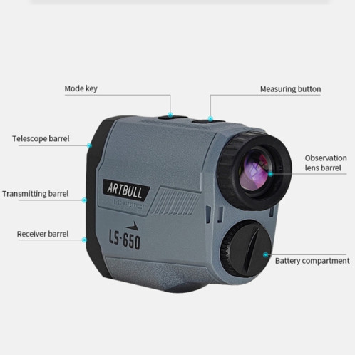 ARTBULL LS-650 Télémètre laser de golf extérieur 650 m télescope altimètre SA703273-014