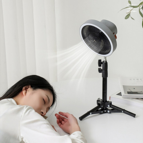 ZK-01 7 Pouces Camping En Plein Air LED Lumière Trépied Ventilateur Portable Multifonctionnel Power Bank Ventilateur Suspendu (Gris) SH601B1894-012