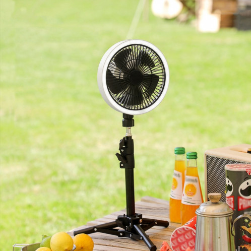 ZK-01 7 Pouces Camping En Plein Air LED Lumière Trépied Ventilateur Portable Multifonctionnel Power Bank Ventilateur Suspendu (Gris) SH601B1894-012