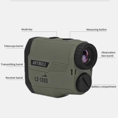ARBULL LS-1000 Golf Télémètre Extérieur Altimètre Goniomètre Télescope SA7070650-014