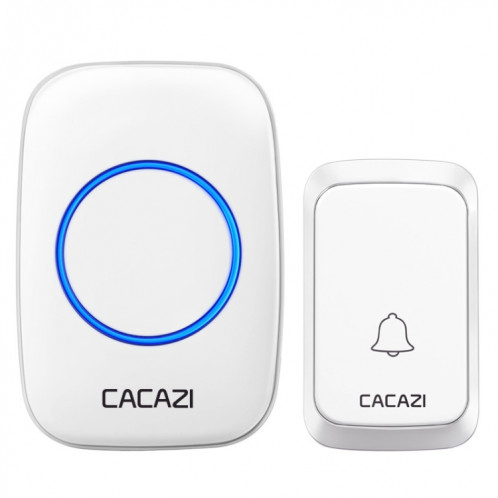 CACAZI A06-DC 1 à 1 Type de batterie Smart Home Sonnette de musique étanche sans fil (Blanc) SC101B733-011