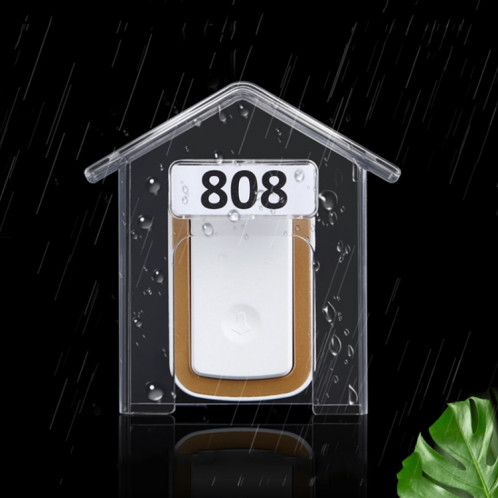 Housse étanche pour sonnette sans fil pour sonnette extérieure, étui de protection contre la pluie transparent (E30) SH001A773-010