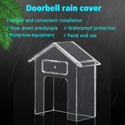 Housse étanche pour sonnette sans fil pour sonnette extérieure, étui de protection contre la pluie transparent (E30) SH001A773-010
