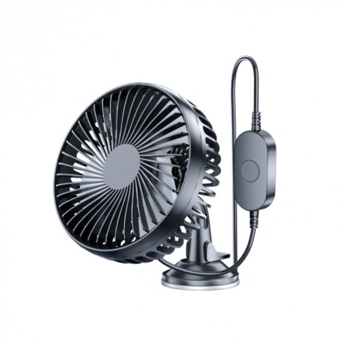 SUITU Mini ventilateur de voiture 12 V/24 V charge USB ventilateur à tête unique ventilateur de refroidissement à 360 degrés, style : modèle à ventouse SS7601351-09