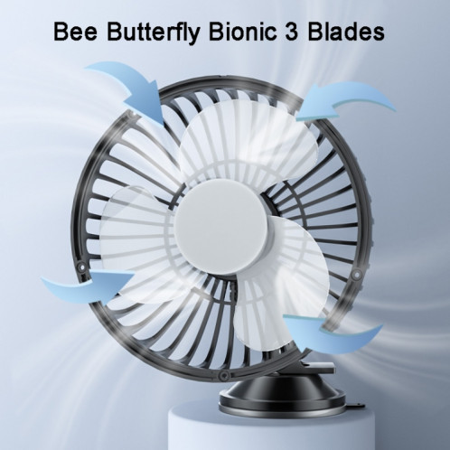 SUITU Mini ventilateur de voiture 12 V/24 V charge USB ventilateur à tête unique ventilateur de refroidissement à 360 degrés, style : modèle à ventouse SS7601351-09