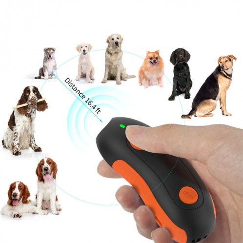 Ultrasonic Pet Trainer Handheld Sonic Dog Repeller Dresseur de chien électronique portable (Orange) SH801A663-07