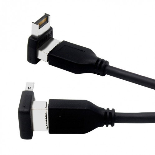 2pcs USB3.1 Type-E Interface de carte mère d'ordinateur Coude à 90 degrés Avant Type-C Adaptateur (PH74B) SH901B809-07
