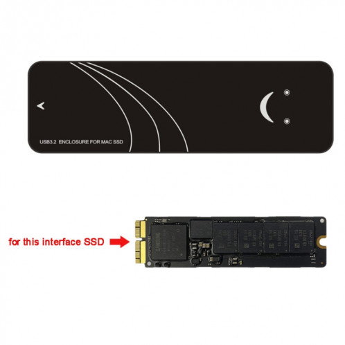 Adaptateur de boîtier SSD USB3.2 vers MAC pour disque dur Macbook Air Pro 2013-2017, spécification : kit de câble A-C 10 Gbit/s. SH47021247-08