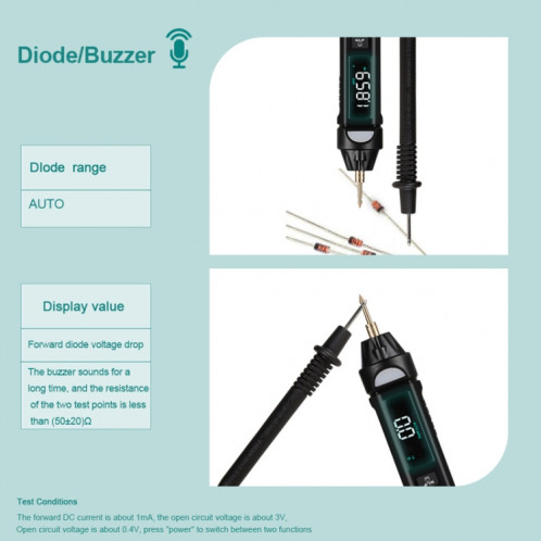 WinAPEX ET8908 Multimètre numérique Stylo de test de tension Testeur de capacité Diode NVC Testeur SW2802999-014