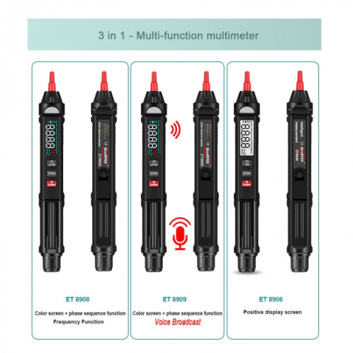 WinAPEX ET8908 Multimètre numérique Stylo de test de tension Testeur de capacité Diode NVC Testeur SW2802999-014