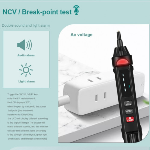 WinAPEX ET8908 Multimètre numérique Stylo de test de tension Testeur de capacité Diode NVC Testeur SW2802999-014