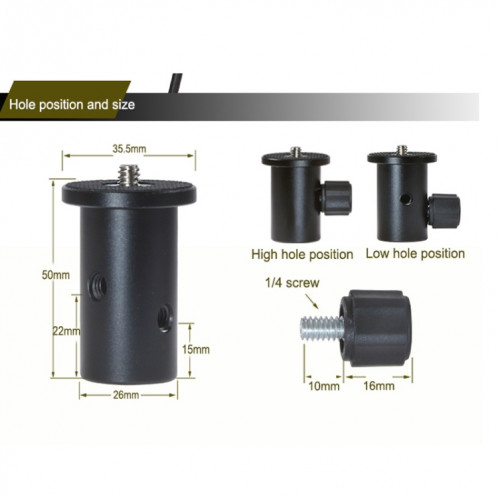 BEXIN LSC05 Tête de conversion pour support d'éclairage de caméra Support 1/4" pour porte-parapluie SB7473761-07