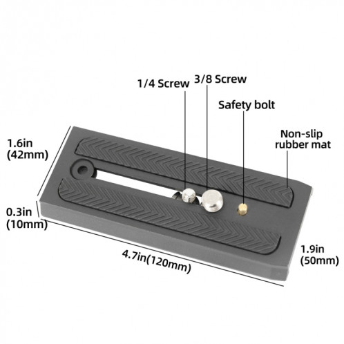 BEXIN 501-L120A Plaque de dégagement rapide pour Manfrotto 501 502 504HDV Benro S4 S6 S7 S8 SB74011559-07