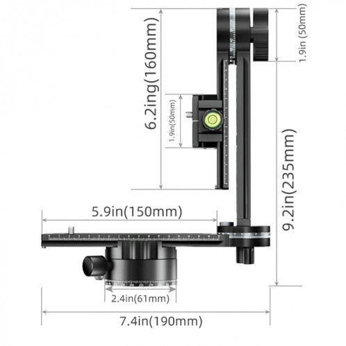 Tête de trépied BEXIN GH-720A Tête panoramique rotative à 720 degrés SB7505407-013