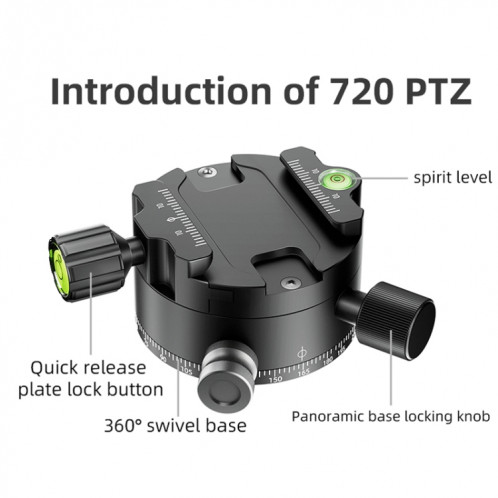 Tête de trépied BEXIN GH-720A Tête panoramique rotative à 720 degrés SB7505407-013