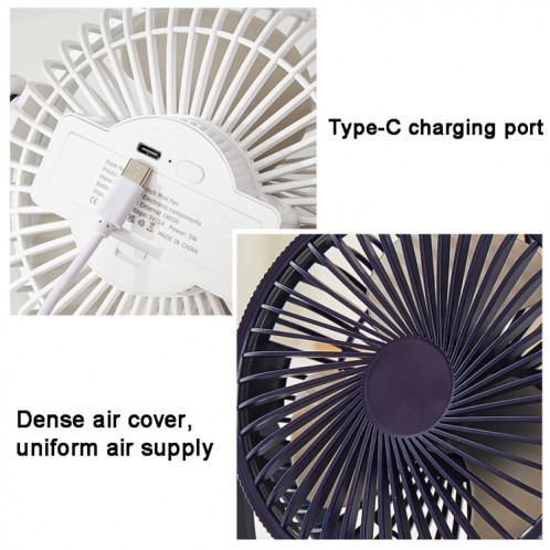 Ventilateur électrique 3 en 1 mural, mini ventilateur silencieux à turbine sans balais, style : rechargeable (noir) SH402B1912-08